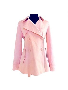FOREVER 21 ~ Women’s blush pink double-breasted cruelty-free suede jacket size S